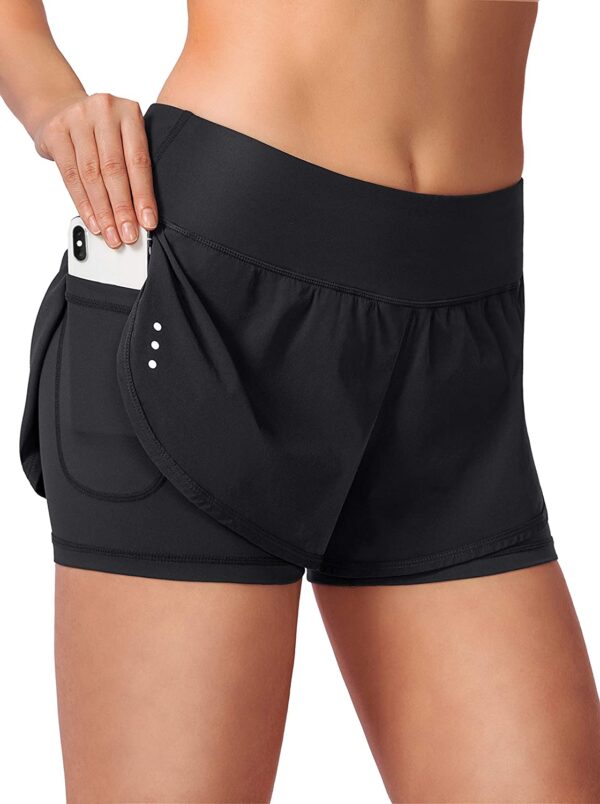 Women’s 2 in 1 Running Shorts Workout Athletic Gym Yoga Shorts
