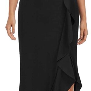 WOOSEA Women's High Neck Split Bodycon Mermaid Evening  Dress