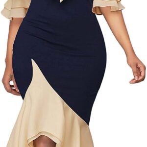 YACUN Bodycon Dress Cocktail Half Sleeve Bow Tie Party Dresses